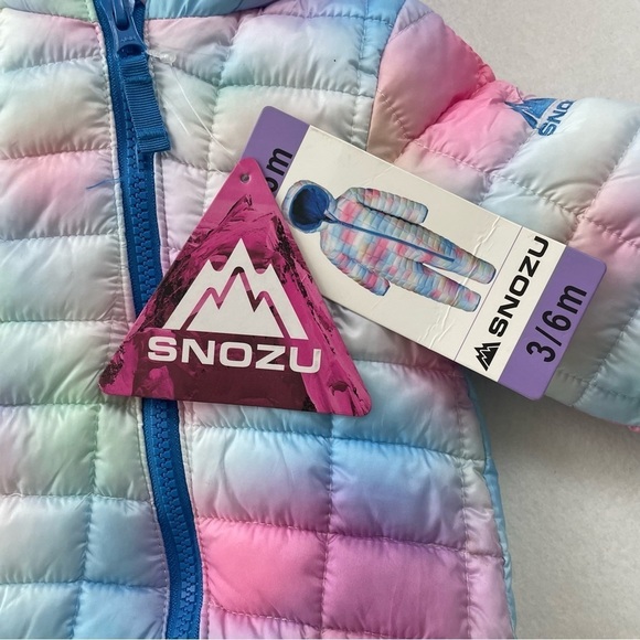 NWT Snozu Pastel Quilted Puffer Infant One Piece 3-6 Month Snowsuit - Picture 2 of 4